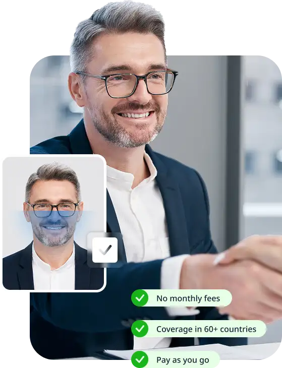 A client securely verifying their identity to sign a digital policy
