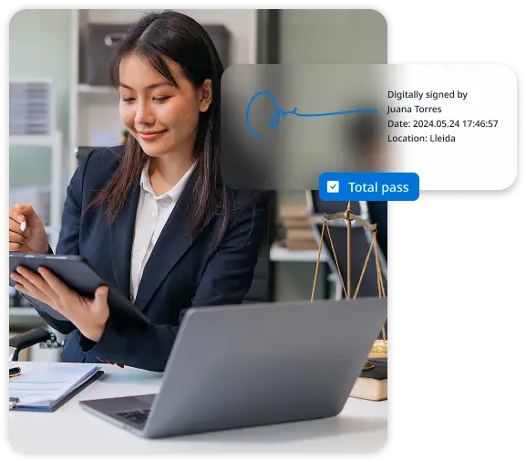 Verifier for electronically signed documents to check authenticity and integrity